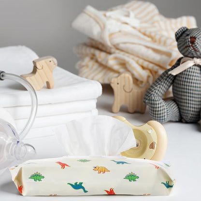2 Pcs Baby Wipes Dispenser, Portable Refillable Wet Wipes Holder for Travel, Reusable Wipe Container with Metal Clip, Keeps Wipe Moist