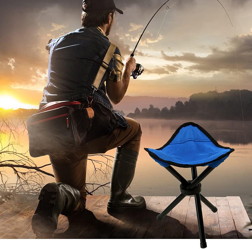 Folding Camping Stool Portable Outdoor Chair Use Height 12.5in Fishing Chair Seat for Camping Hiking Golf Hunting Hiking Outdoor Gardening and Travel Beach Maximum Weight Capacity 300 lbs (Red)