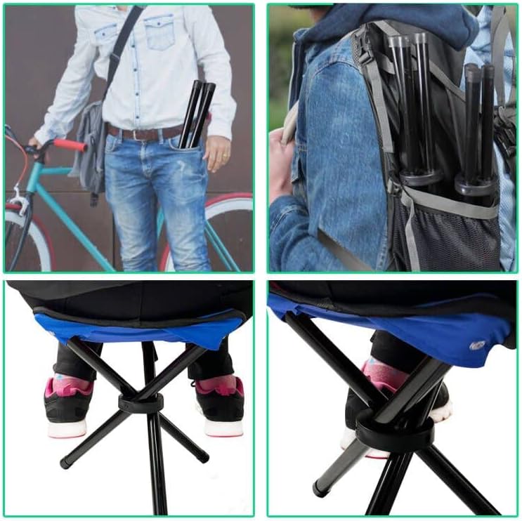 Folding Camping Stool Portable Outdoor Chair Use Height 12.5in Fishing Chair Seat for Camping Hiking Golf Hunting Hiking Outdoor Gardening and Travel Beach Maximum Weight Capacity 300 lbs (Red)