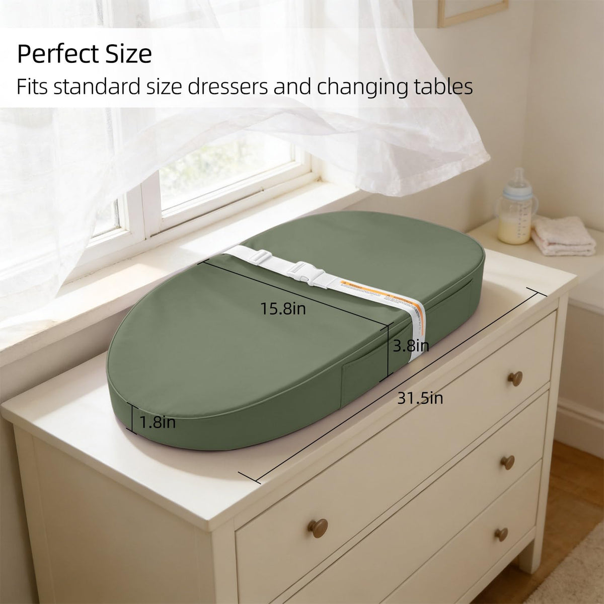 Baby Changing Pad Waterproof Vegan Leather Wipeable