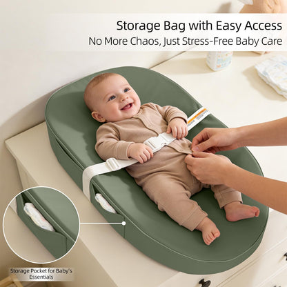Baby Changing Pad Waterproof Vegan Leather Wipeable
