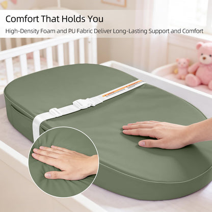 Baby Changing Pad Waterproof Vegan Leather Wipeable