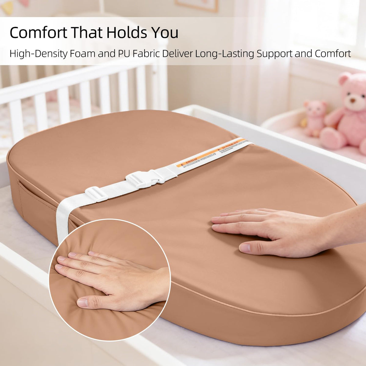 Baby Changing Pad Waterproof Vegan Leather Wipeable