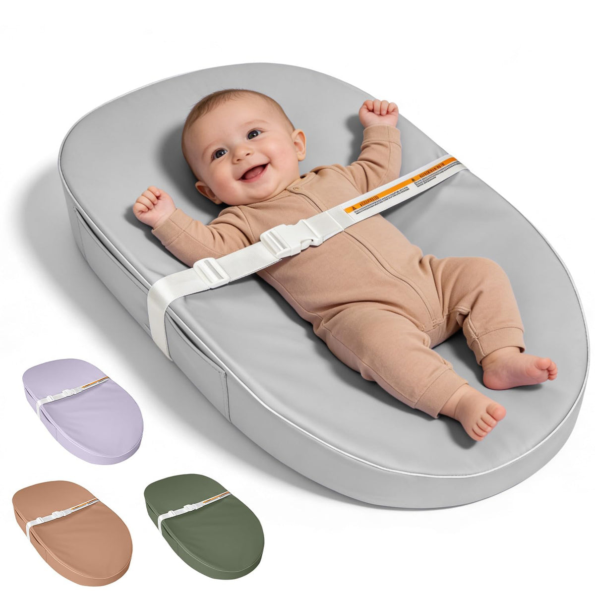 Baby Changing Pad Waterproof Vegan Leather Wipeable