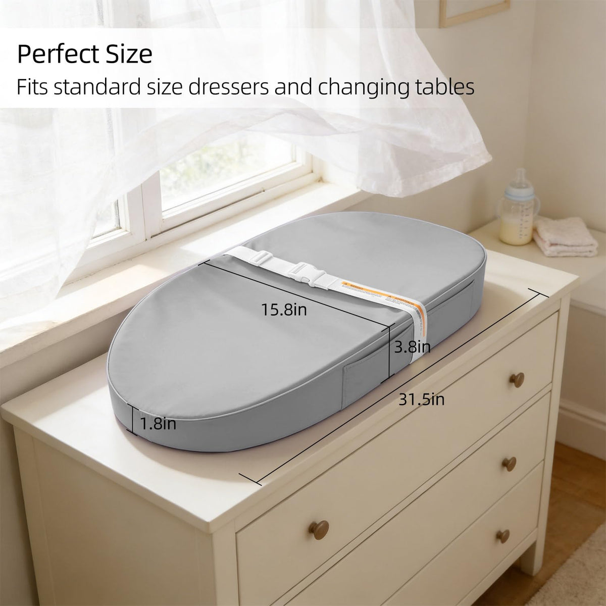 Baby Changing Pad Waterproof Vegan Leather Wipeable