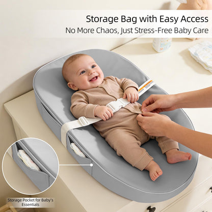 Baby Changing Pad Waterproof Vegan Leather Wipeable