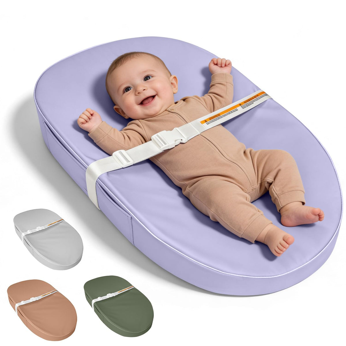 Baby Changing Pad Waterproof Vegan Leather Wipeable