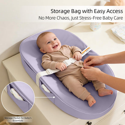 Baby Changing Pad Waterproof Vegan Leather Wipeable