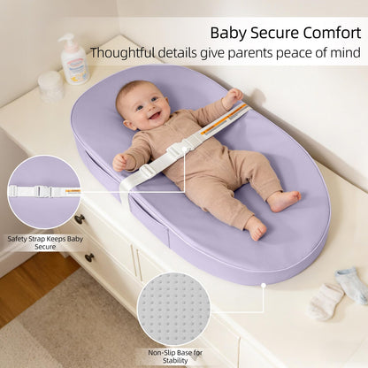 Baby Changing Pad Waterproof Vegan Leather Wipeable