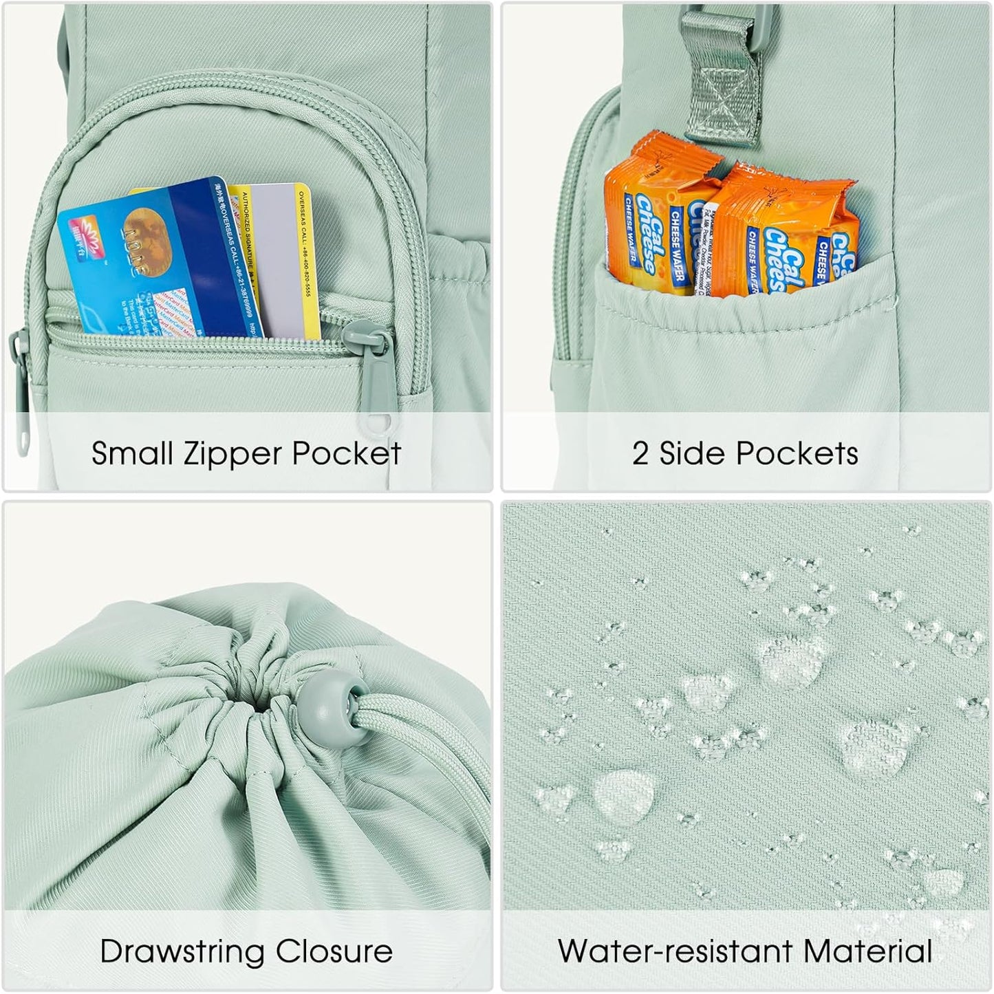 40oz Insulated Crossbody Water Bottle Bag Gym Hiking Phone Pocket | Water-resistant Lining, Padded Strap, Top Handle, Drawstring, Phone Pocket, Elastic Slots, Built-In Key Clip for Gym Walking
