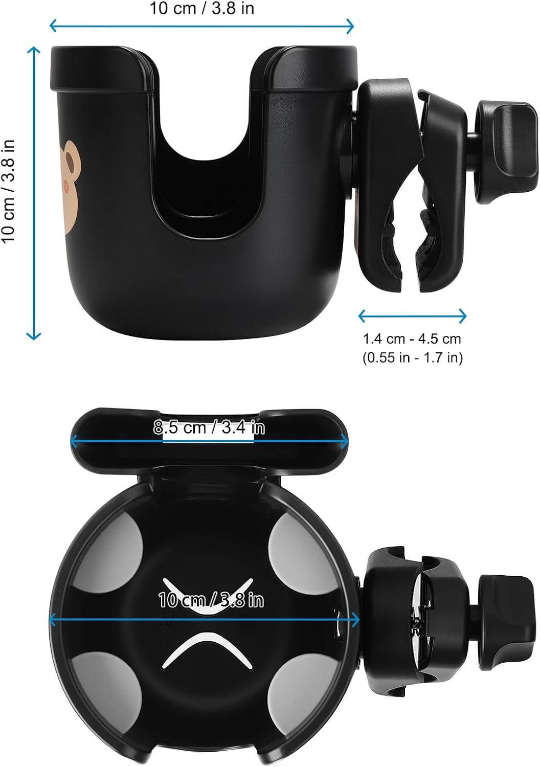  2-in-1 Walker Cup Holder with Phone Holder, Wheelchair Cup Holder