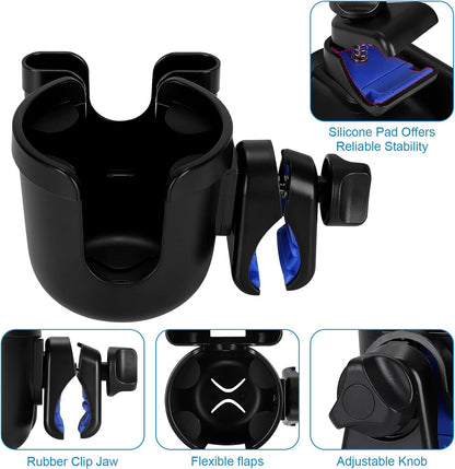  2-in-1 Walker Cup Holder with Phone Holder, Wheelchair Cup Holder