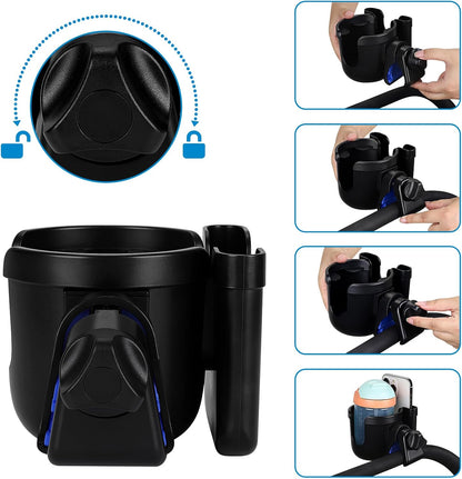  2-in-1 Walker Cup Holder with Phone Holder, Wheelchair Cup Holder