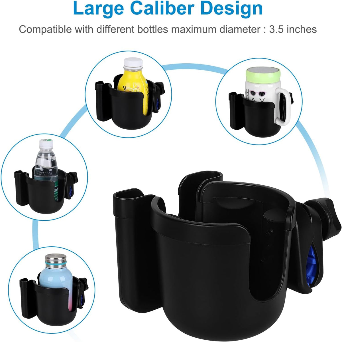  2-in-1 Walker Cup Holder with Phone Holder, Wheelchair Cup Holder