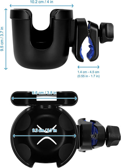  2-in-1 Walker Cup Holder with Phone Holder, Wheelchair Cup Holder
