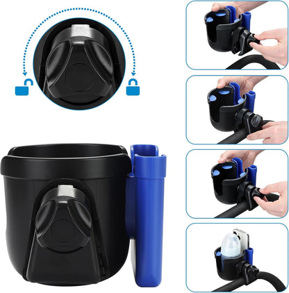  2-in-1 Walker Cup Holder with Phone Holder, Wheelchair Cup Holder