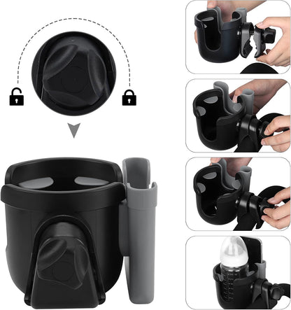  2-in-1 Walker Cup Holder with Phone Holder, Wheelchair Cup Holder