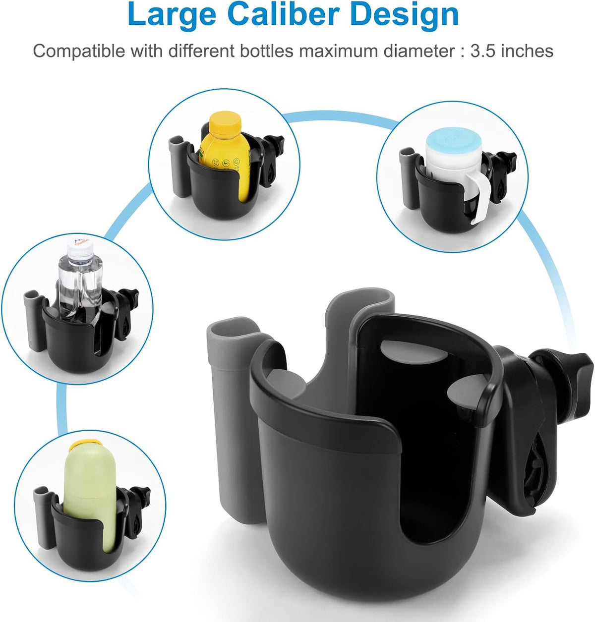  2-in-1 Walker Cup Holder with Phone Holder, Wheelchair Cup Holder