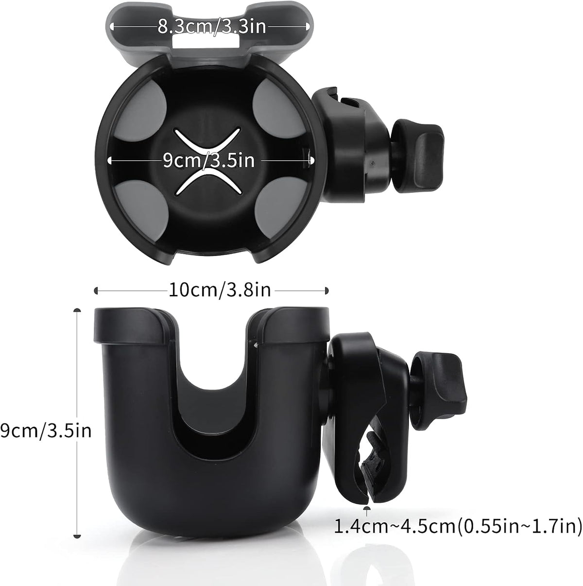  2-in-1 Walker Cup Holder with Phone Holder, Wheelchair Cup Holder