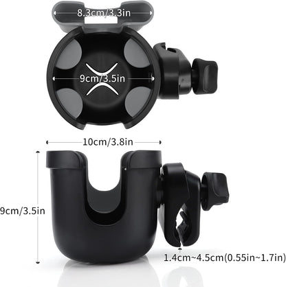  2-in-1 Walker Cup Holder with Phone Holder, Wheelchair Cup Holder