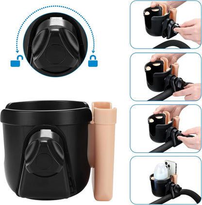  2-in-1 Walker Cup Holder with Phone Holder, Wheelchair Cup Holder