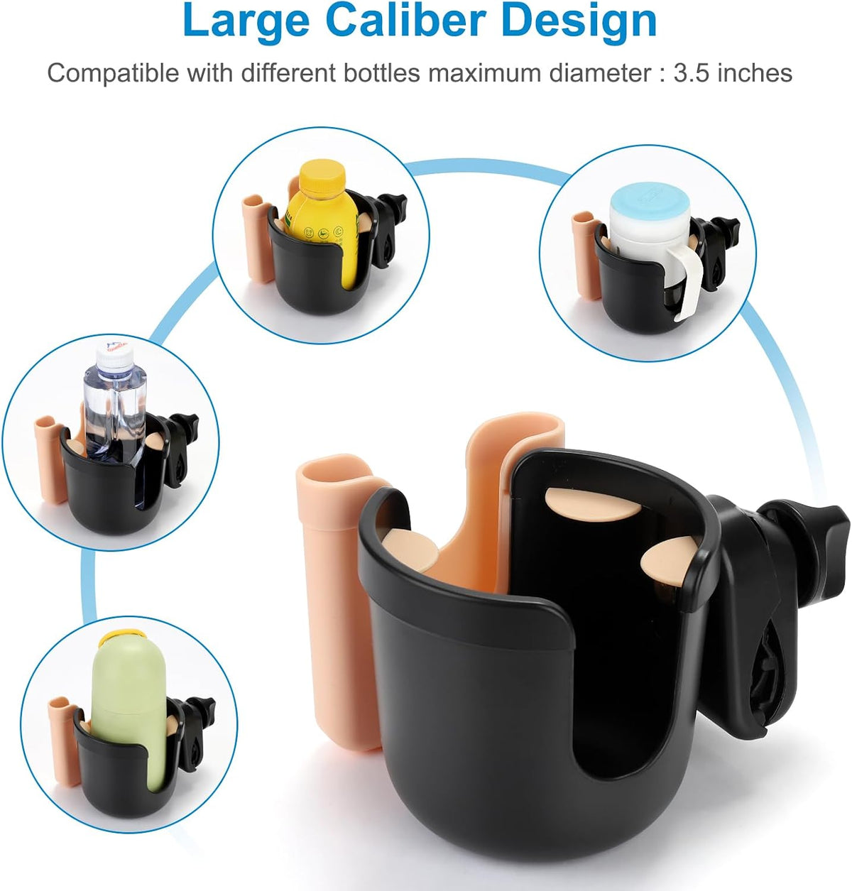  2-in-1 Walker Cup Holder with Phone Holder, Wheelchair Cup Holder