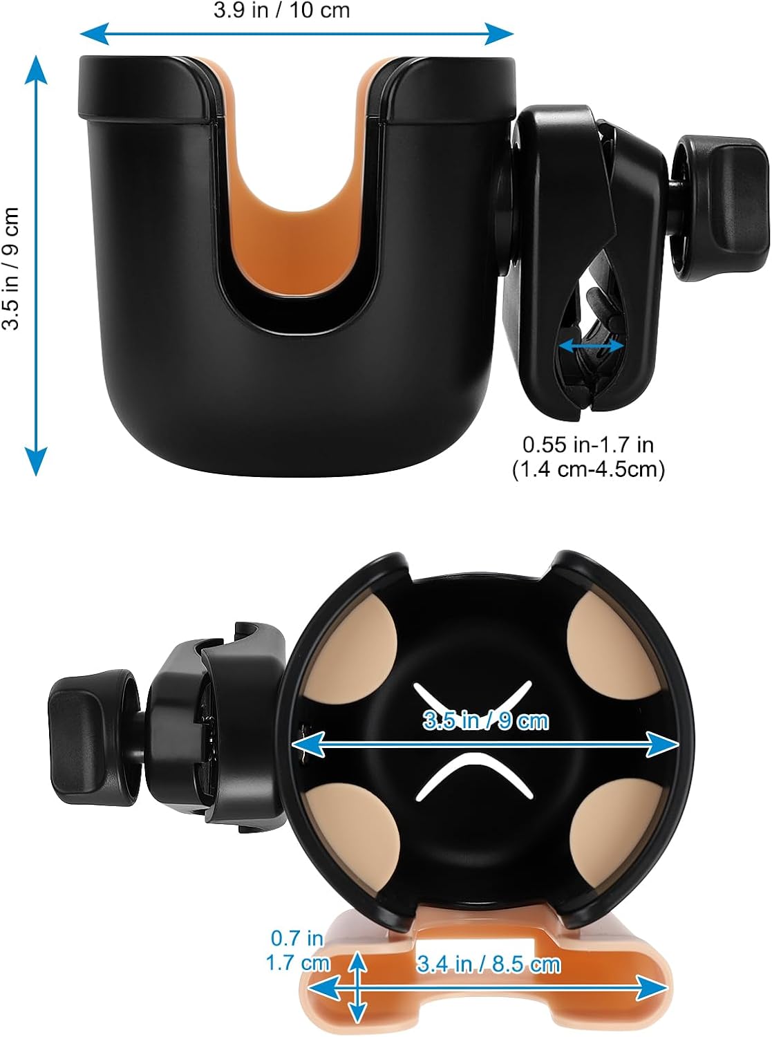  2-in-1 Walker Cup Holder with Phone Holder, Wheelchair Cup Holder