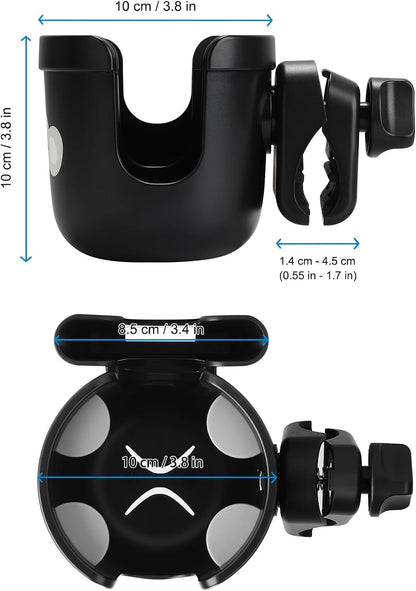  2-in-1 Walker Cup Holder with Phone Holder, Wheelchair Cup Holder