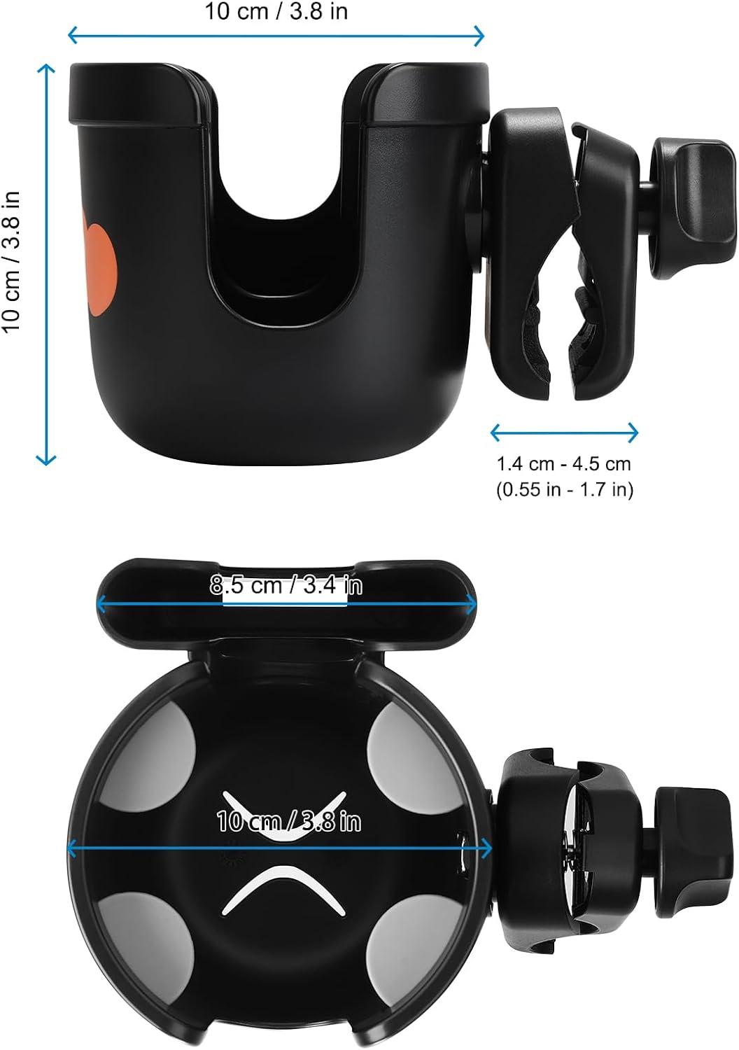  2-in-1 Walker Cup Holder with Phone Holder, Wheelchair Cup Holder