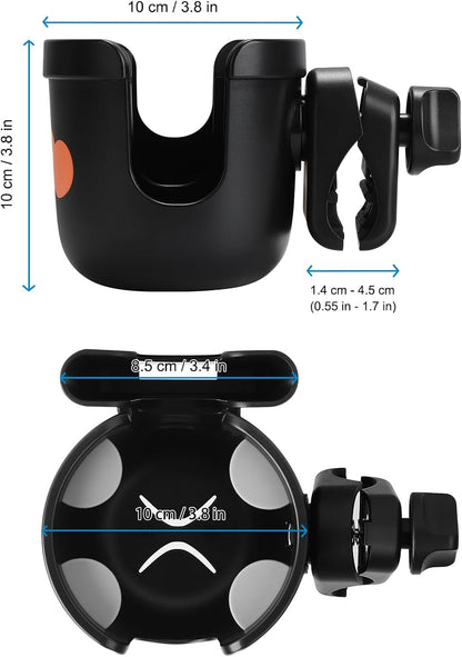  2-in-1 Walker Cup Holder with Phone Holder, Wheelchair Cup Holder