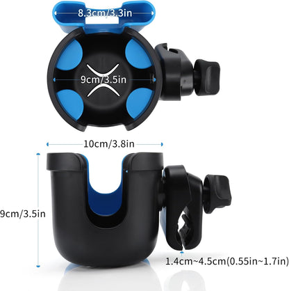  2-in-1 Walker Cup Holder with Phone Holder, Wheelchair Cup Holder