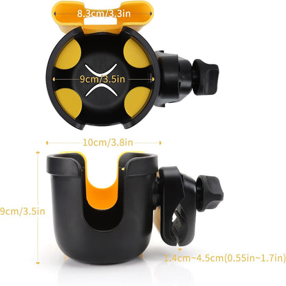  2-in-1 Walker Cup Holder with Phone Holder, Wheelchair Cup Holder