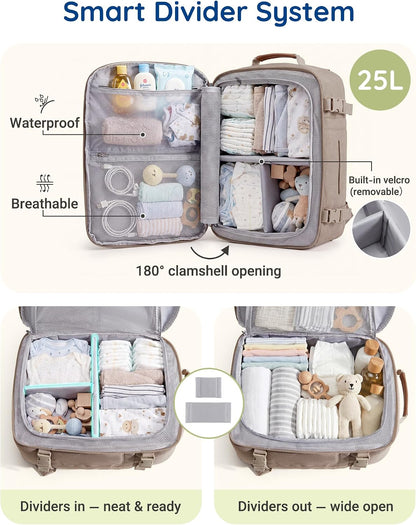 Diaper Bag Backpack Multi-Pocket Travel Baby Bag with Changing Pad