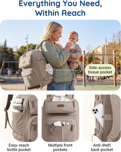 Diaper Bag Backpack Multi-Pocket Travel Baby Bag with Changing Pad