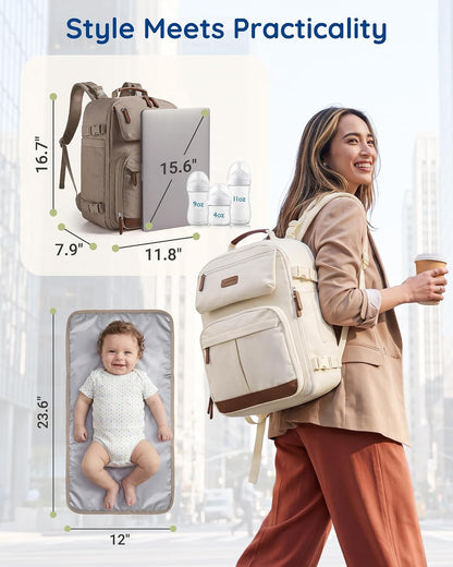 Diaper Bag Backpack Multi-Pocket Travel Baby Bag with Changing Pad