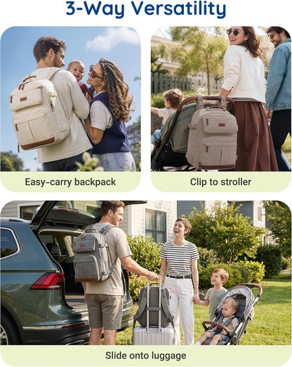 Diaper Bag Backpack Multi-Pocket Travel Baby Bag with Changing Pad
