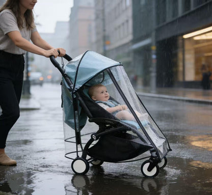 Highly Clear Stroller Thick Rain Cover Compatible with Babyzen YOYO/YOYO2 Extend Pram Wind Cover Baby Stroller Weather Shield Full Coverage Zipper Opening Waterproof Breathable with Side mesh