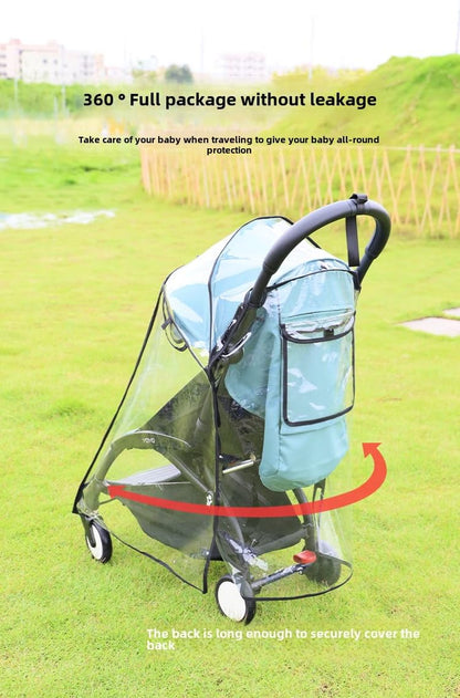 Highly Clear Stroller Thick Rain Cover Compatible with Babyzen YOYO/YOYO2 Extend Pram Wind Cover Baby Stroller Weather Shield Full Coverage Zipper Opening Waterproof Breathable with Side mesh