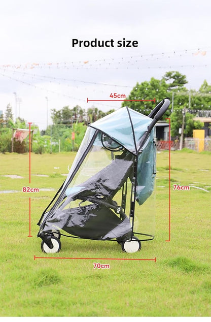 Highly Clear Stroller Thick Rain Cover Compatible with Babyzen YOYO/YOYO2 Extend Pram Wind Cover Baby Stroller Weather Shield Full Coverage Zipper Opening Waterproof Breathable with Side mesh