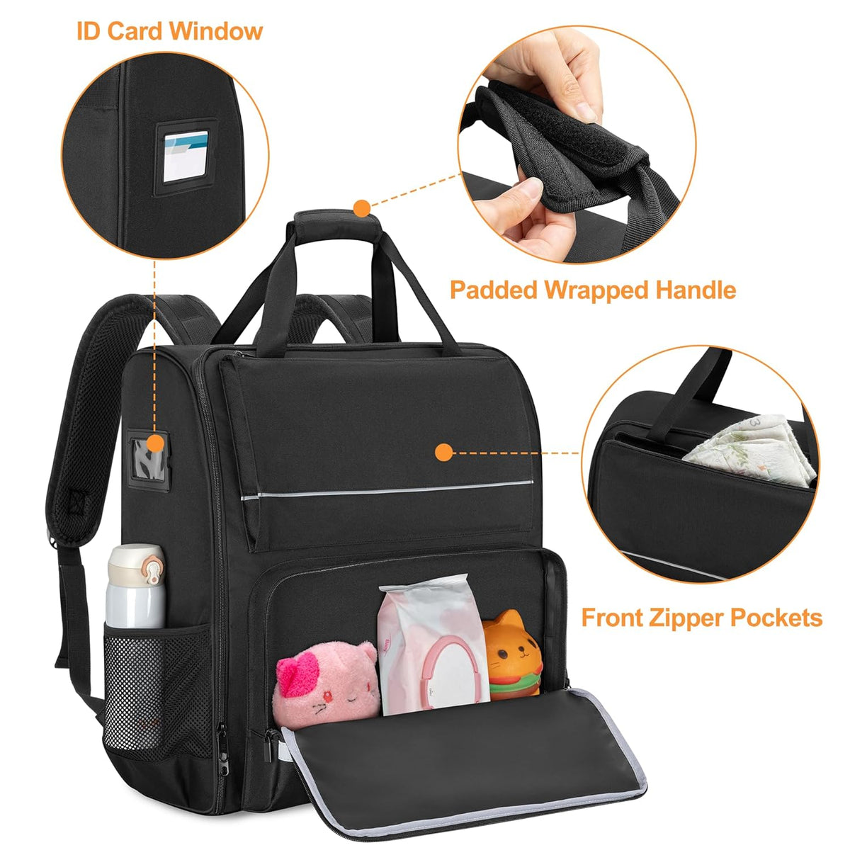 Stroller Backpack Compatible with BABYZEN YOYO2, Black, Patented Design