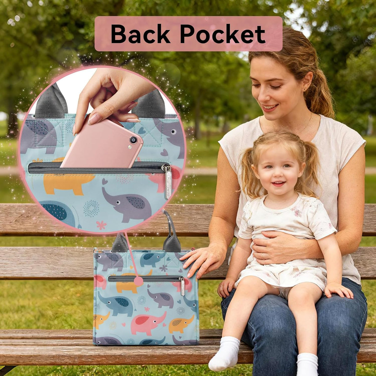 Small Diaper Bag Tote Waterproof Travel Mini Diaper Bag Multi-Function Baby Handbag Crossbody Purse(Cute Dinosaur)