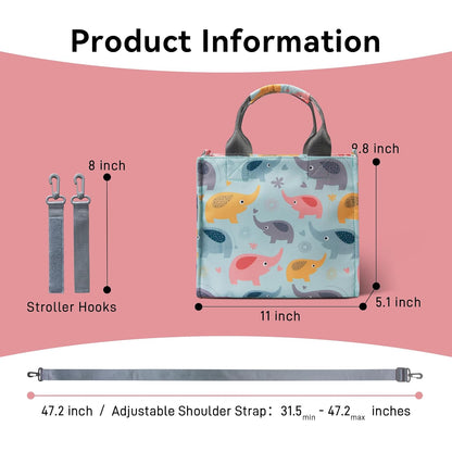 Small Diaper Bag Tote Waterproof Travel Mini Diaper Bag Multi-Function Baby Handbag Crossbody Purse(Cute Dinosaur)