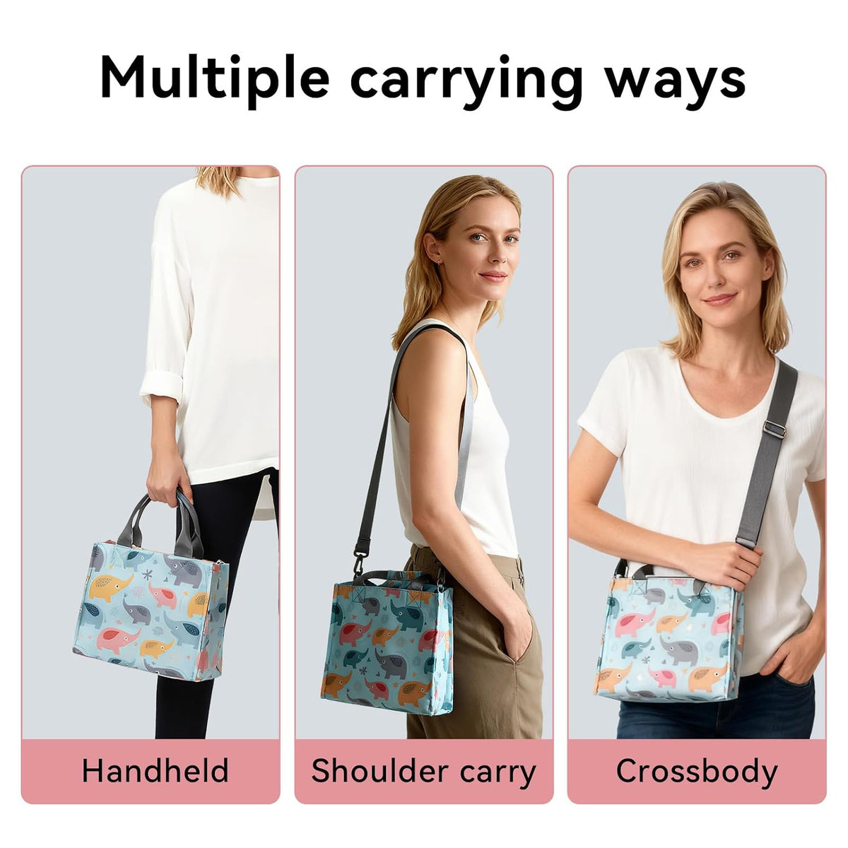 Small Diaper Bag Tote Waterproof Travel Mini Diaper Bag Multi-Function Baby Handbag Crossbody Purse(Cute Dinosaur)