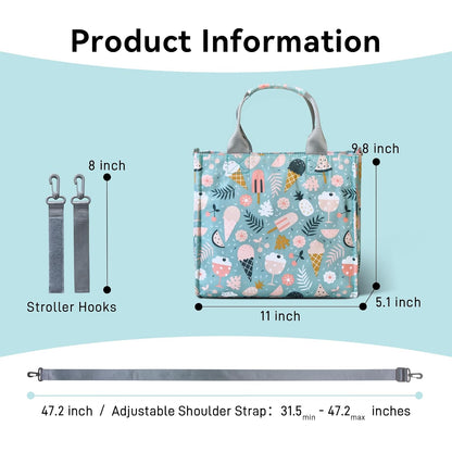 Small Diaper Bag Tote Waterproof Travel Mini Diaper Bag Multi-Function Baby Handbag Crossbody Purse(Cute Dinosaur)
