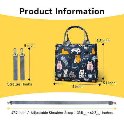 Small Diaper Bag Tote Waterproof Travel Mini Diaper Bag Multi-Function Baby Handbag Crossbody Purse(Cute Dinosaur)