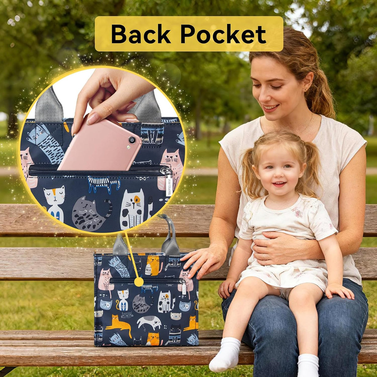 Small Diaper Bag Tote Waterproof Travel Mini Diaper Bag Multi-Function Baby Handbag Crossbody Purse(Cute Dinosaur)