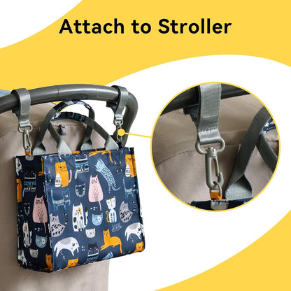 Small Diaper Bag Tote Waterproof Travel Mini Diaper Bag Multi-Function Baby Handbag Crossbody Purse(Cute Dinosaur)