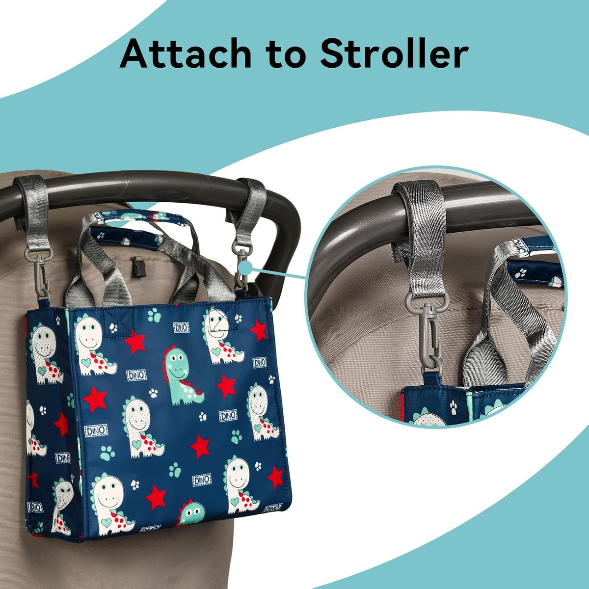 Small Diaper Bag Tote Waterproof Travel Mini Diaper Bag Multi-Function Baby Handbag Crossbody Purse(Cute Dinosaur)