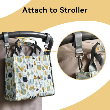 Small Diaper Bag Tote Waterproof Travel Mini Diaper Bag Multi-Function Baby Handbag Crossbody Purse(Cute Dinosaur)