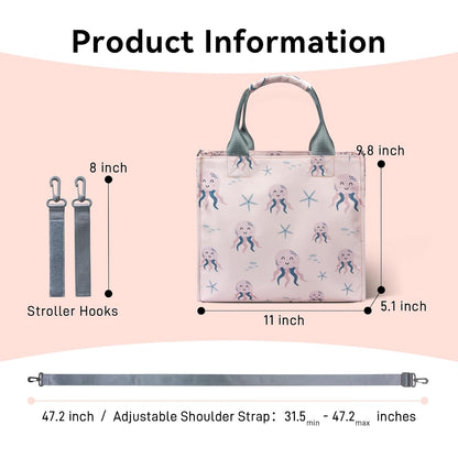 Small Diaper Bag Tote Waterproof Travel Mini Diaper Bag Multi-Function Baby Handbag Crossbody Purse(Cute Dinosaur)